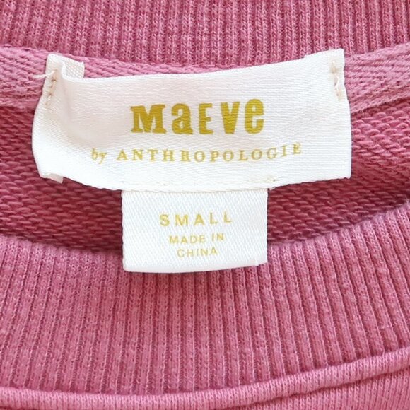 Anthropologie Maeve Layered Tunic Puff Sleeve Crew Neck Sweatshirt Pullover Top - Picture 12 of 15